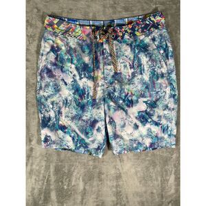 Robert Graham Cosmic Nebula Pattern Lined Swim Trunk Shorts Classic Fit 34‎